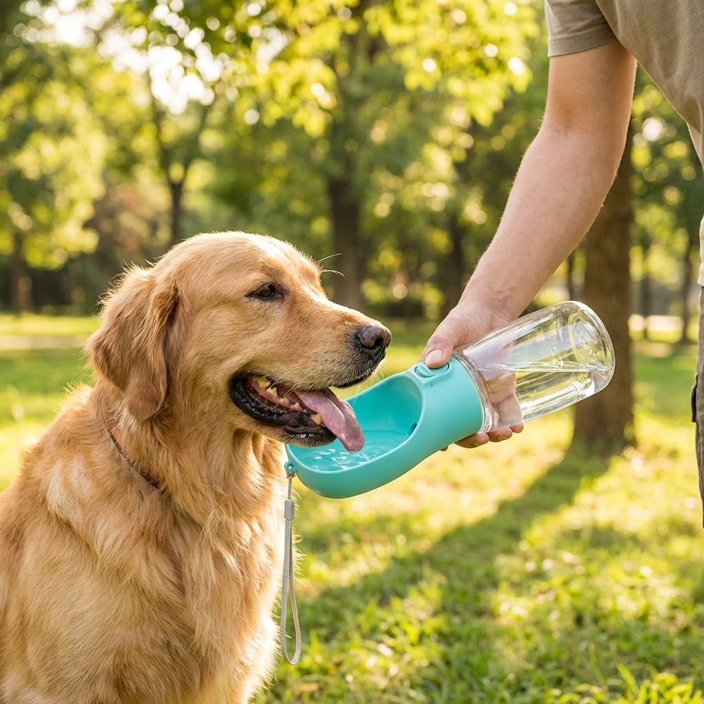 TruePet Trinkflasche Hund Unterwegs | Hundetrinkflasche Tragbar | Auslaufsicher | BPA-Frei | 350ml & 550ml