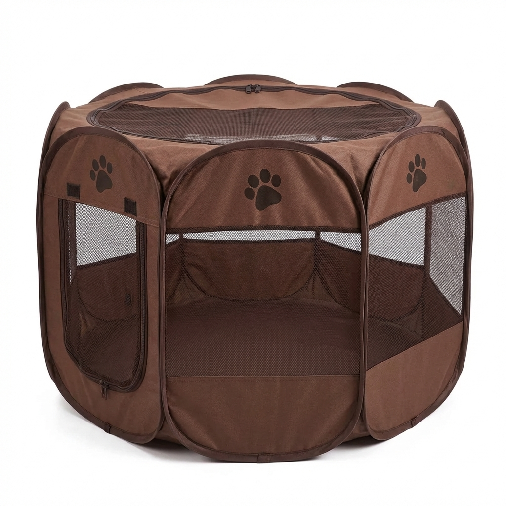 TruePet Faltbare Hundebox | Achteckig & Atmungsaktiv | Für Hunde & Katzen