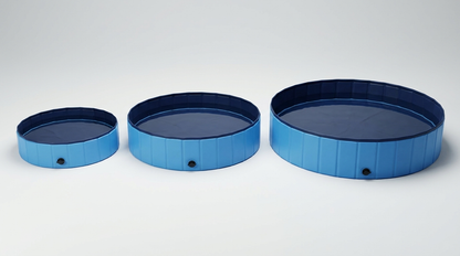 TruePet Hundepool Faltbar | Robust & Rutschfest | Auslaufsicher mit Ablassventil | XXS–XL, 2 Farben
