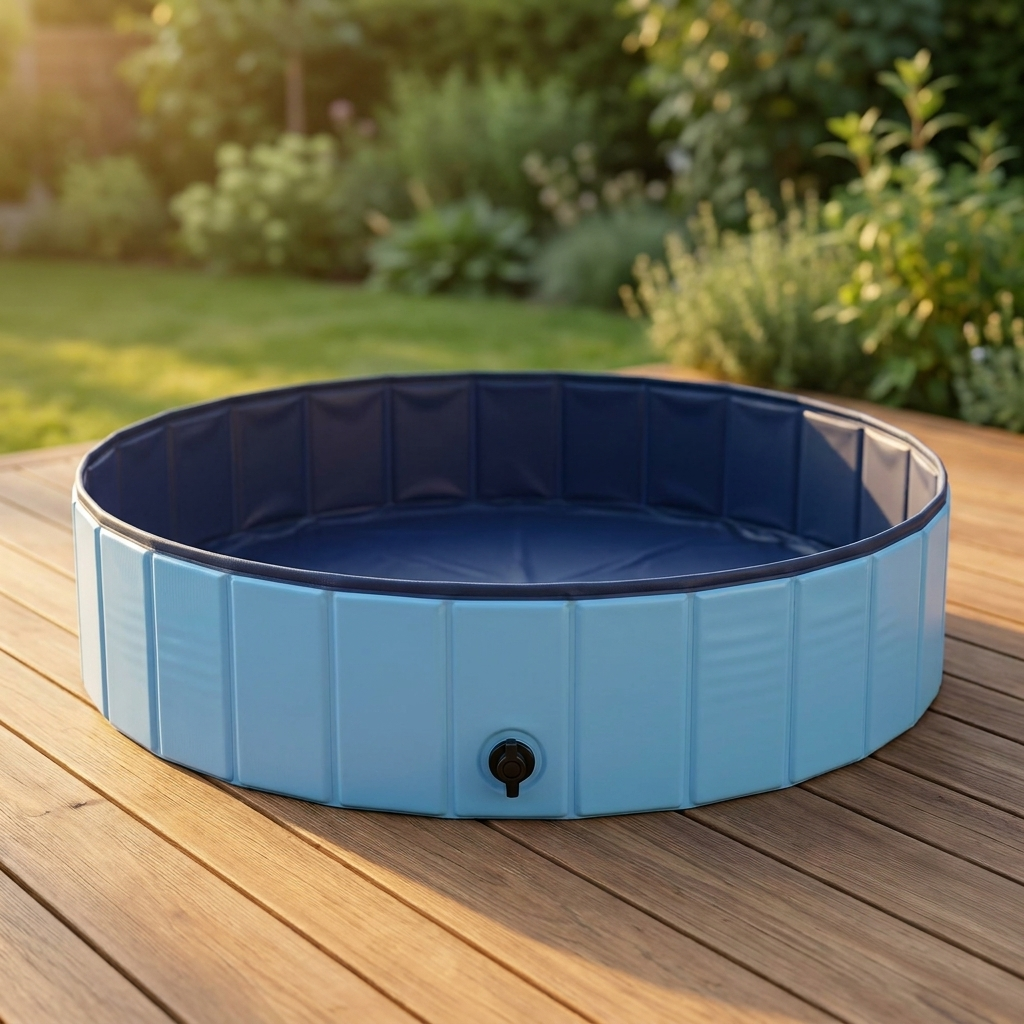 TruePet Hundepool Faltbar | Robust & Rutschfest | Auslaufsicher mit Ablassventil | XXS–XL, 2 Farben