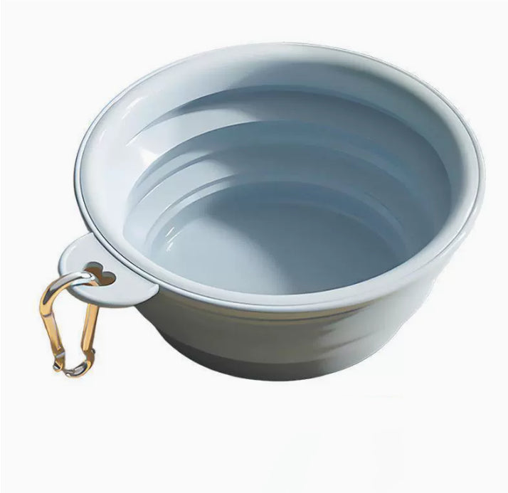 TruePet Faltbarer Reisenapf 2er-Set | Silikon mit Karabiner | 350ml