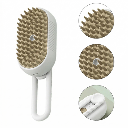TruePet Dampfbürste für Hunde & Katzen | 3-in-1 Fellpflege mit Dampf, Massage & Reinigung | 84 Silikonborsten | USB Aufladbar