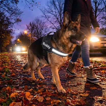 TruePet Reflektierendes Hundegeschirr | Anti-Zug Brustgeschirr | Gepolstert | Nacht-Sichtbarkeit | S-XL