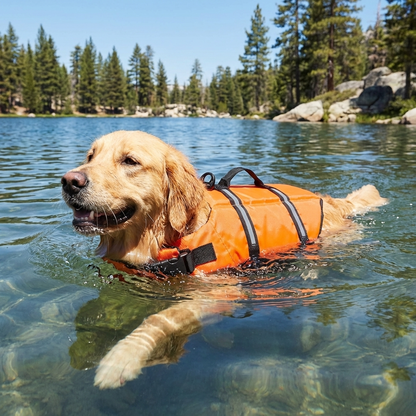 TruePet Hunde-Schwimmweste mit Rettungsgriff | Reflektierend | Verstellbar | XXS-XXL