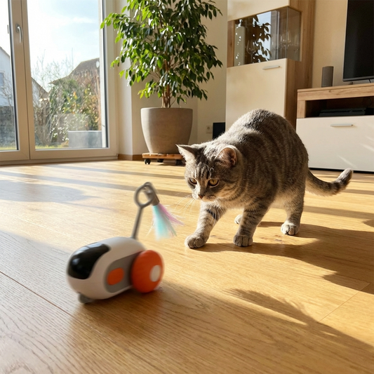 TruePet Elektrisches Katzenspielzeug | Selbstbewegend | USB-Akku | Alleinbeschäftigung | Automatisch