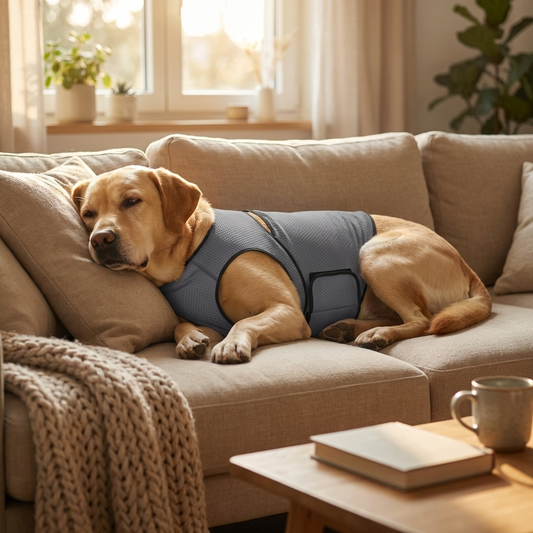TruePet CalmPaw Pro™ Beruhigungsweste für Hunde | Anti-Angst Kompression bei Trennungsangst, Gewitter & Feuerwerk | Atmungsaktiv | 7 Größen XS-XXXL (4-40 kg)