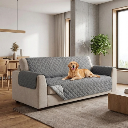 TruePet Wasserdichte Sofa-Schutzdecke | Rutschfest & Gesteppt | 1-3 Sitzer