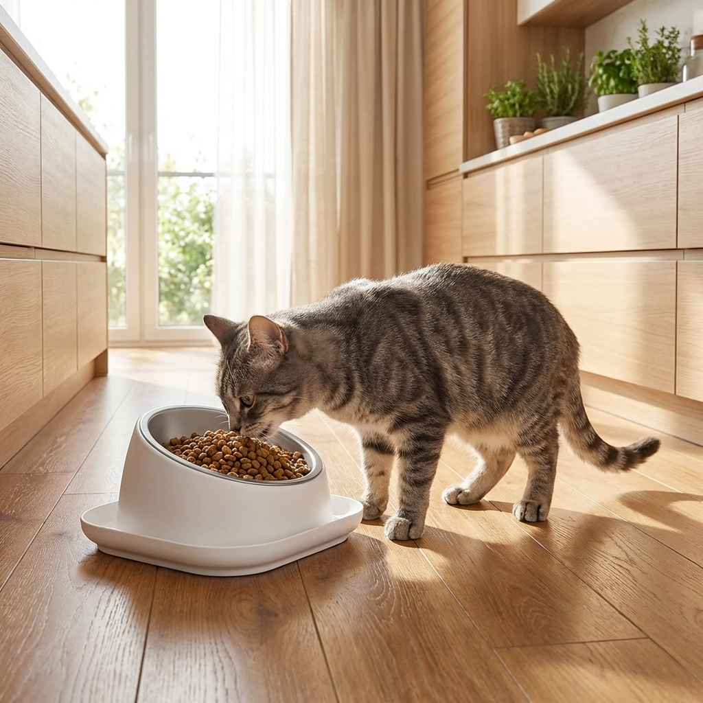 TruePet Katzennapf Erhöht | Keramik & Edelstahl | Ergonomisch | Rutschfest | Einzeln & Doppelnapf