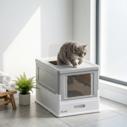 TruePet Katzentoilette mit Haube | Geschlossenes Katzenklo XXL | Aktivkohlefilter | Spritzschutz