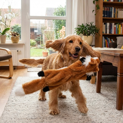 TruePet Plüsch Quietschtier | 45cm Quietschspielzeug ohne Füllung | Jagdinstinkt-Spielzeug für Hunde | Keine Sauerei