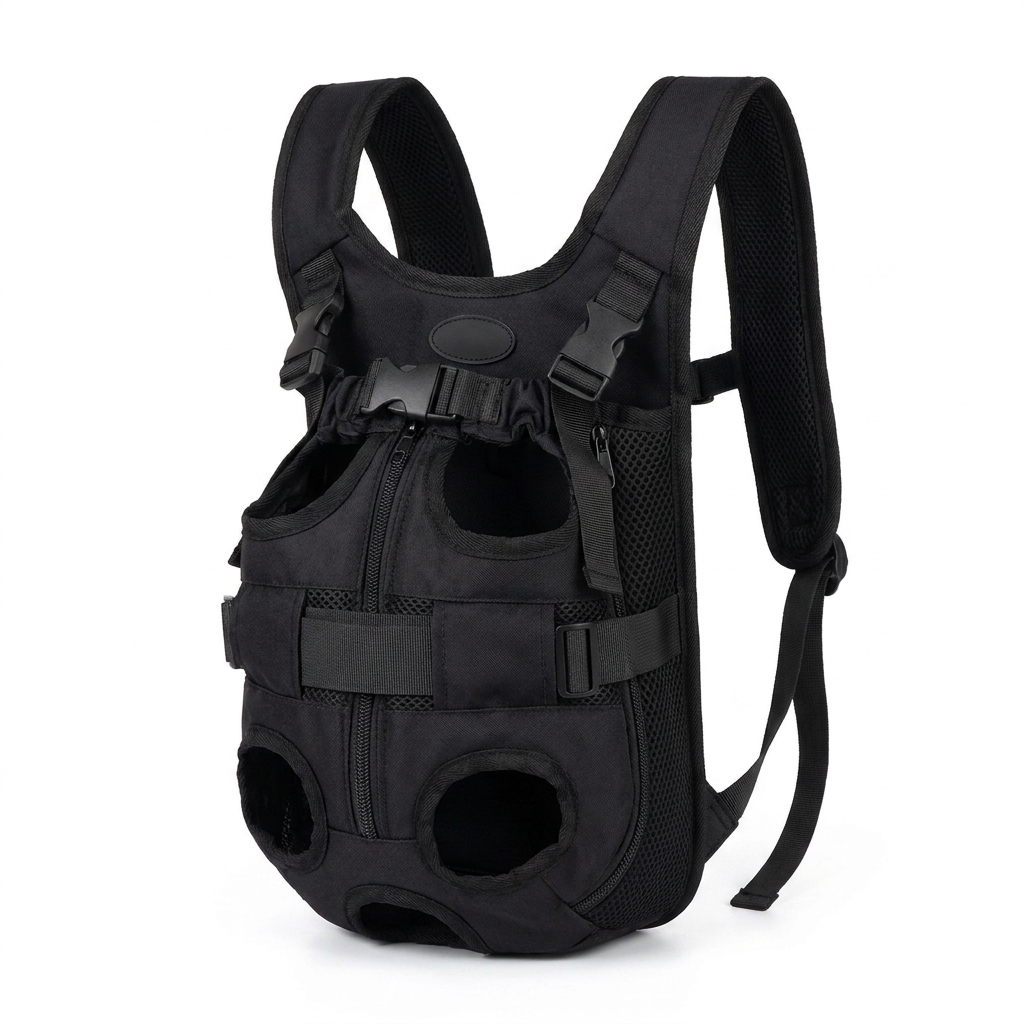 TruePet Hunderucksack | Gepolsterter Front-Tragerucksack für Hunde bis 12 kg | Bahn, Rad & Wandern | S-XL