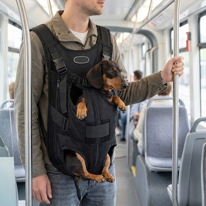 TruePet Hunderucksack | Gepolsterter Front-Tragerucksack für Hunde bis 12 kg | Bahn, Rad & Wandern | S-XL