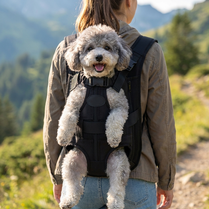 TruePet Hunderucksack | Gepolsterter Front-Tragerucksack für Hunde bis 12 kg | Bahn, Rad & Wandern | S-XL