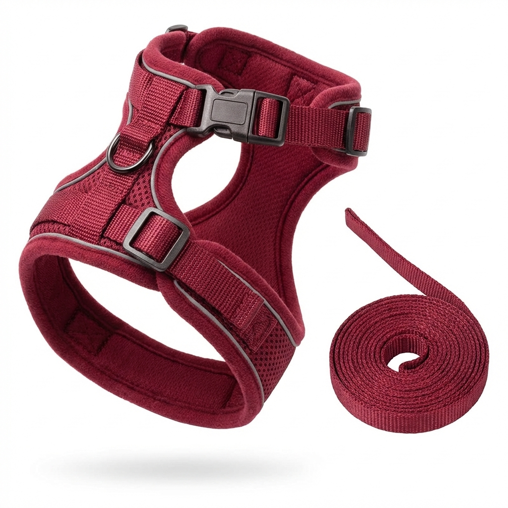 TruePet Katzengeschirr mit Leine | Ausbruchsicher | Weich gepolstert | Verstellbar | S-L
