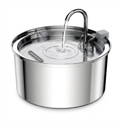 TruePet Edelstahl-Trinkbrunnen für Katzen & Hunde | 3.2L | Ultra-leise <20dB | USB