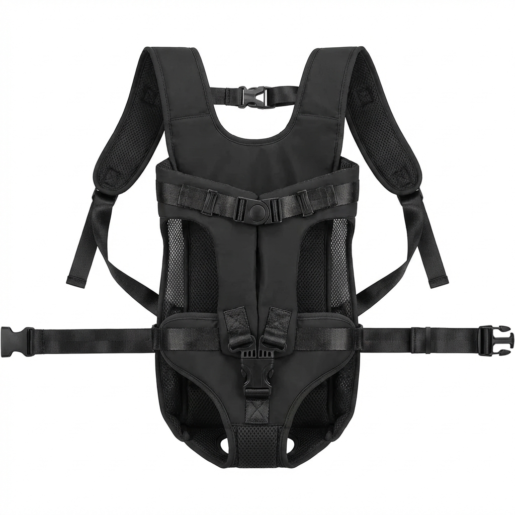 TruePet Hunderucksack | Gepolsterter Front-Tragerucksack | Freihändig | Atmungsaktives Nylon | 4 Größen S-XL