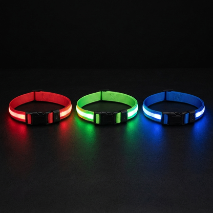 TruePet LED Hundehalsband | USB Aufladbar (2-3 Std Leuchtdauer) | 3 Leuchtmodi | 7 Farben | 6 Größen XS-XXL | Nachtsicherheit