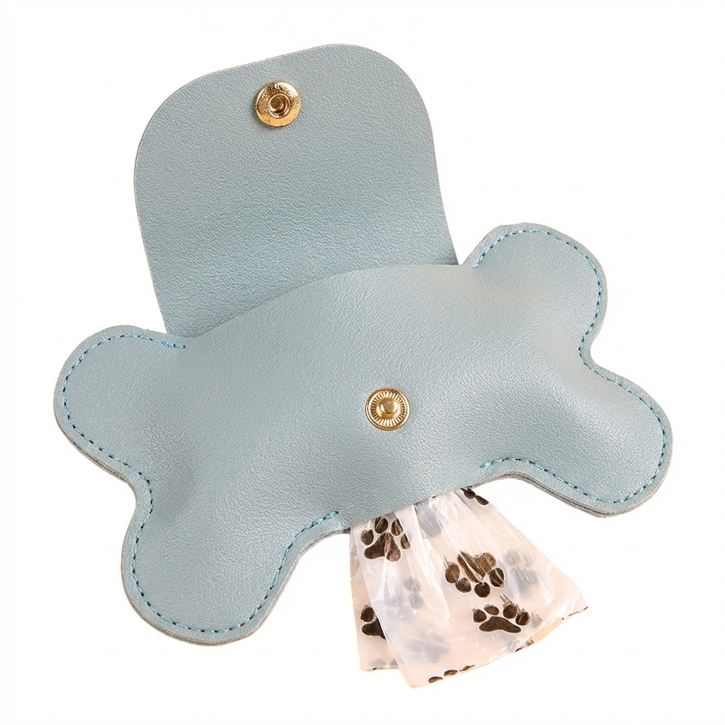 TruePet Premium Kotbeutelspender | PU-Leder mit Leinenclip