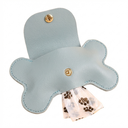 TruePet Premium Kotbeutelspender | PU-Leder mit Leinenclip