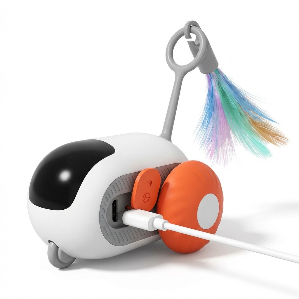 TruePet Elektrisches Katzenspielzeug | Selbstbewegend | USB-Akku | Alleinbeschäftigung | Automatisch