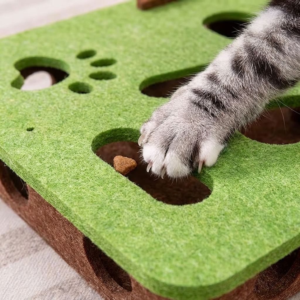 TruePet Intelligenzspielzeug Katze | Futter-Puzzle mit 3 Leveln | Beschäftigung | Antischlingnapf