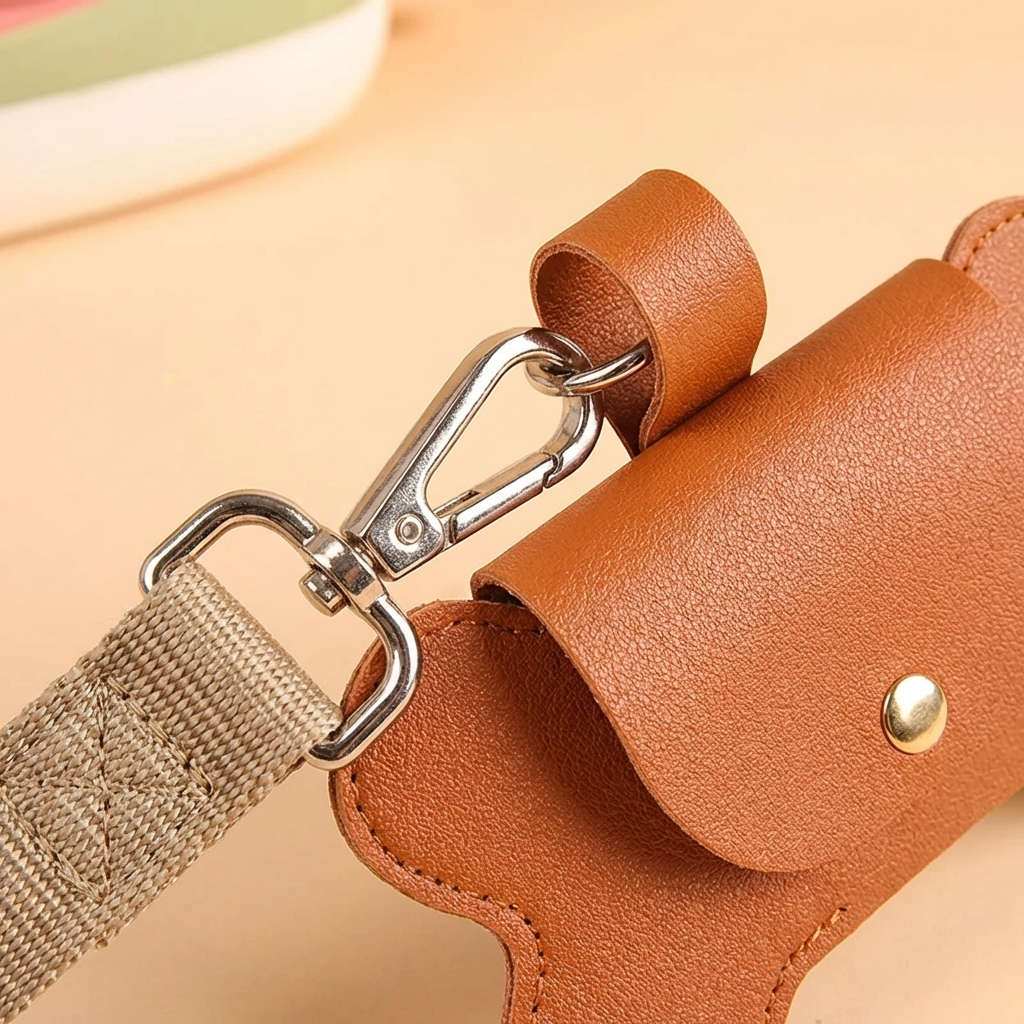 TruePet Premium Kotbeutelspender | PU-Leder mit Leinenclip