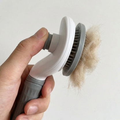 TruePet Katzenbürste Selbstreinigend | Fellpflege Lang- & Kurzhaar | Knopfdruck Reinigung | Entfilzungsbürste