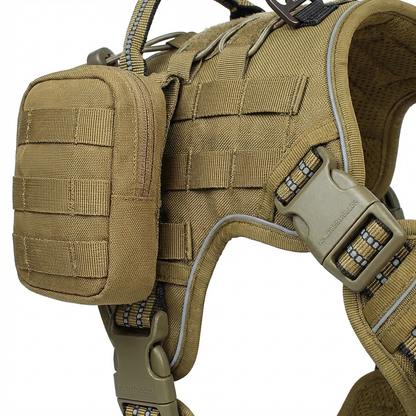 TruePet Taktisches Hundegeschirr | MOLLE-System für Taschen & Patches | Reflektierend | Atmungsaktiv | 4 Farben | M-XL