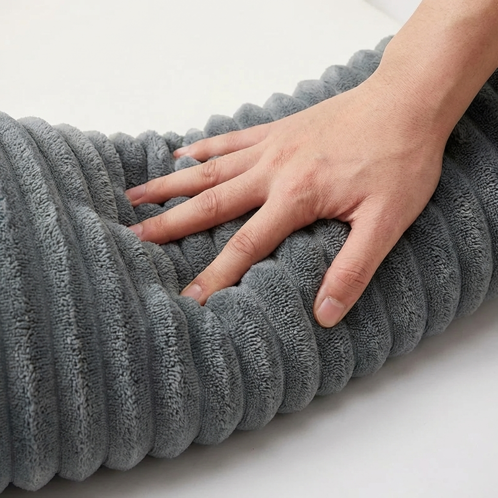 TruePet Orthopädisches Hundebett | Premium Plüsch mit Nackenrolle | Waschbar | S-XXL