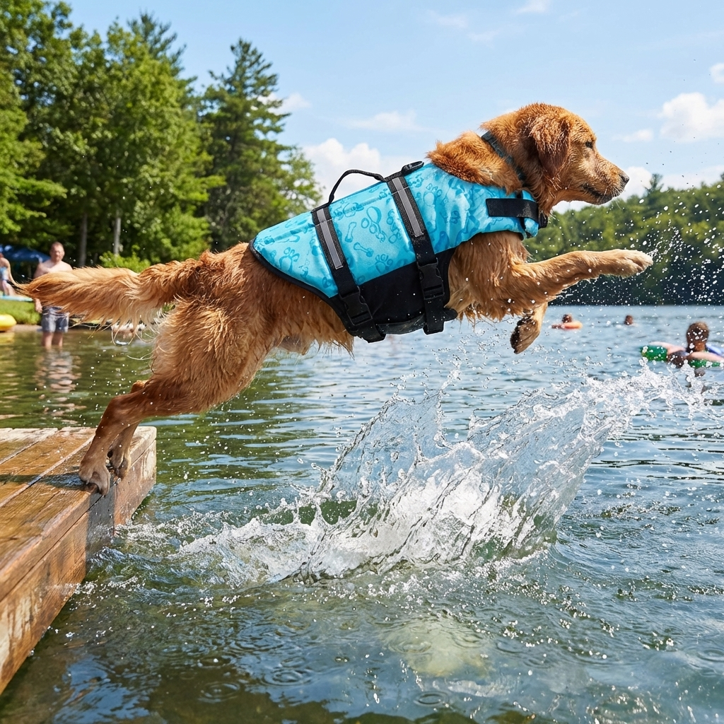 TruePet Hunde-Schwimmweste mit Rettungsgriff | Reflektierend | Verstellbar | XXS-XXL