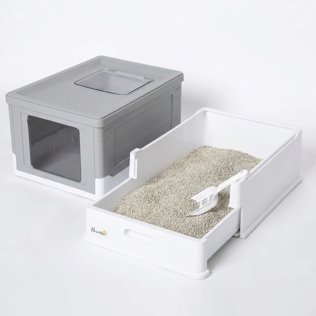 TruePet Katzentoilette mit Haube | Geschlossenes Katzenklo XXL | Aktivkohlefilter | Spritzschutz