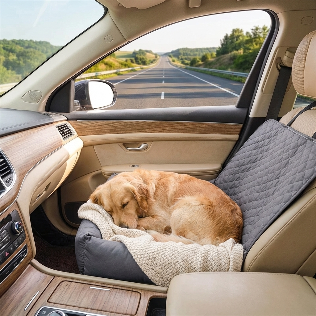 TruePet Auto-Transportbett für Hunde & Katzen | Wasserdicht | Maschinenwaschbar | Erhöhte Ränder | Nur 500g | 6 Farben