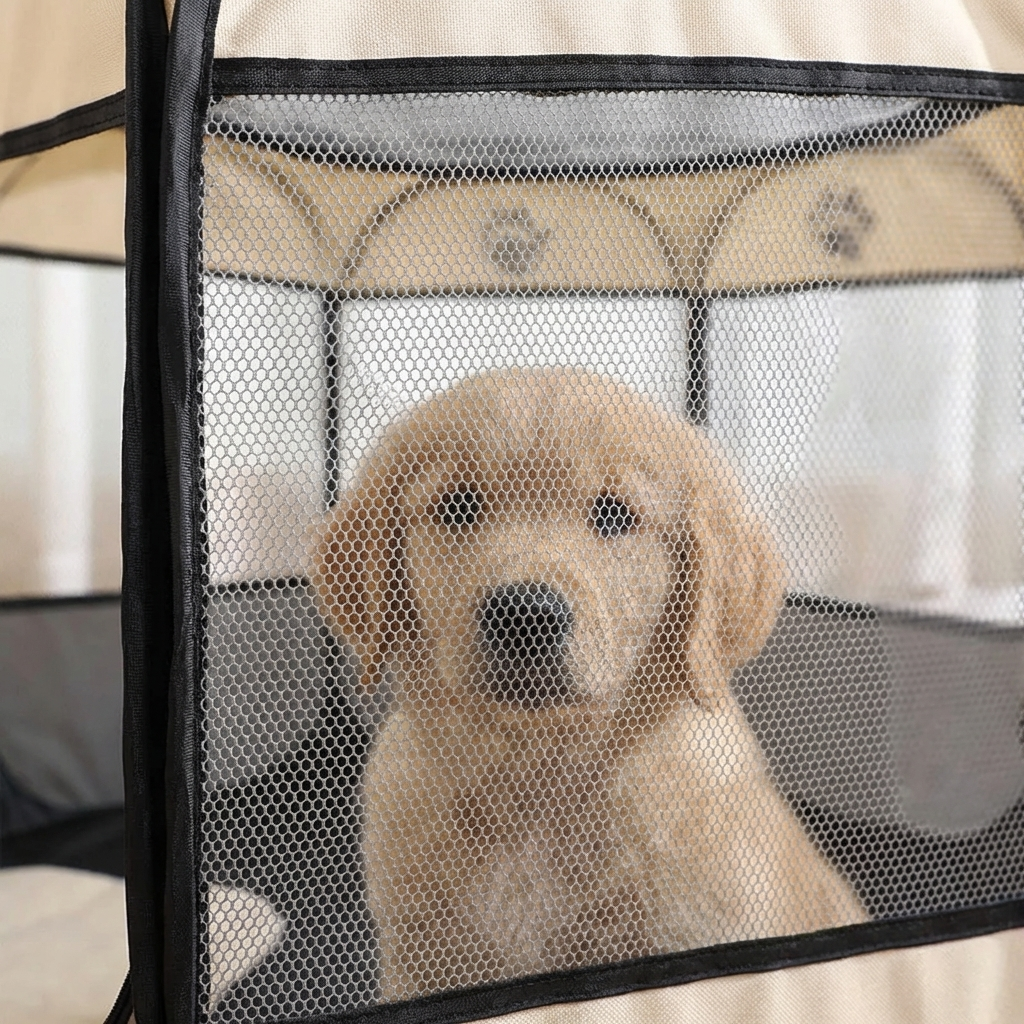 TruePet Faltbare Hundebox | Achteckig & Atmungsaktiv | Für Hunde & Katzen