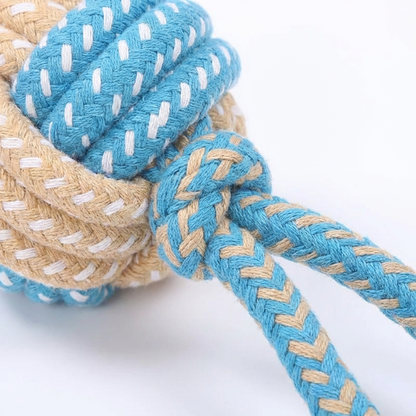TruePet Wurfball mit Seil | Apportierball für Hunde | Fetch, Tauziehen & Zahnpflege in einem