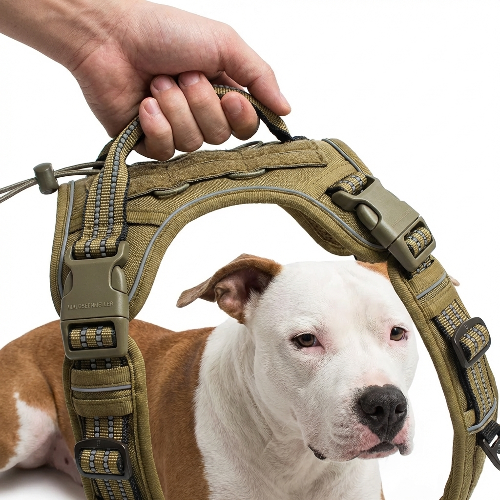 TruePet Taktisches Hundegeschirr | MOLLE-System für Taschen & Patches | Reflektierend | Atmungsaktiv | 4 Farben | M-XL
