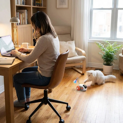 TruePet Elektrisches Katzenspielzeug | Selbstbewegend | USB-Akku | Alleinbeschäftigung | Automatisch