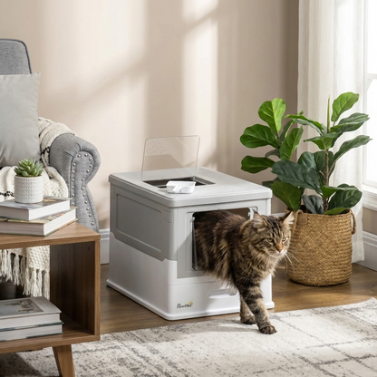 TruePet Katzentoilette mit Haube | Geschlossenes Katzenklo XXL | Aktivkohlefilter | Spritzschutz