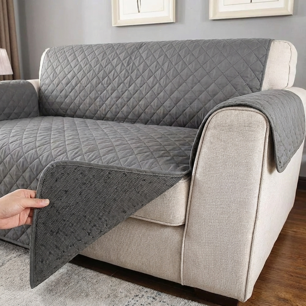 TruePet Wasserdichte Sofa-Schutzdecke | Rutschfest & Gesteppt | 1-3 Sitzer