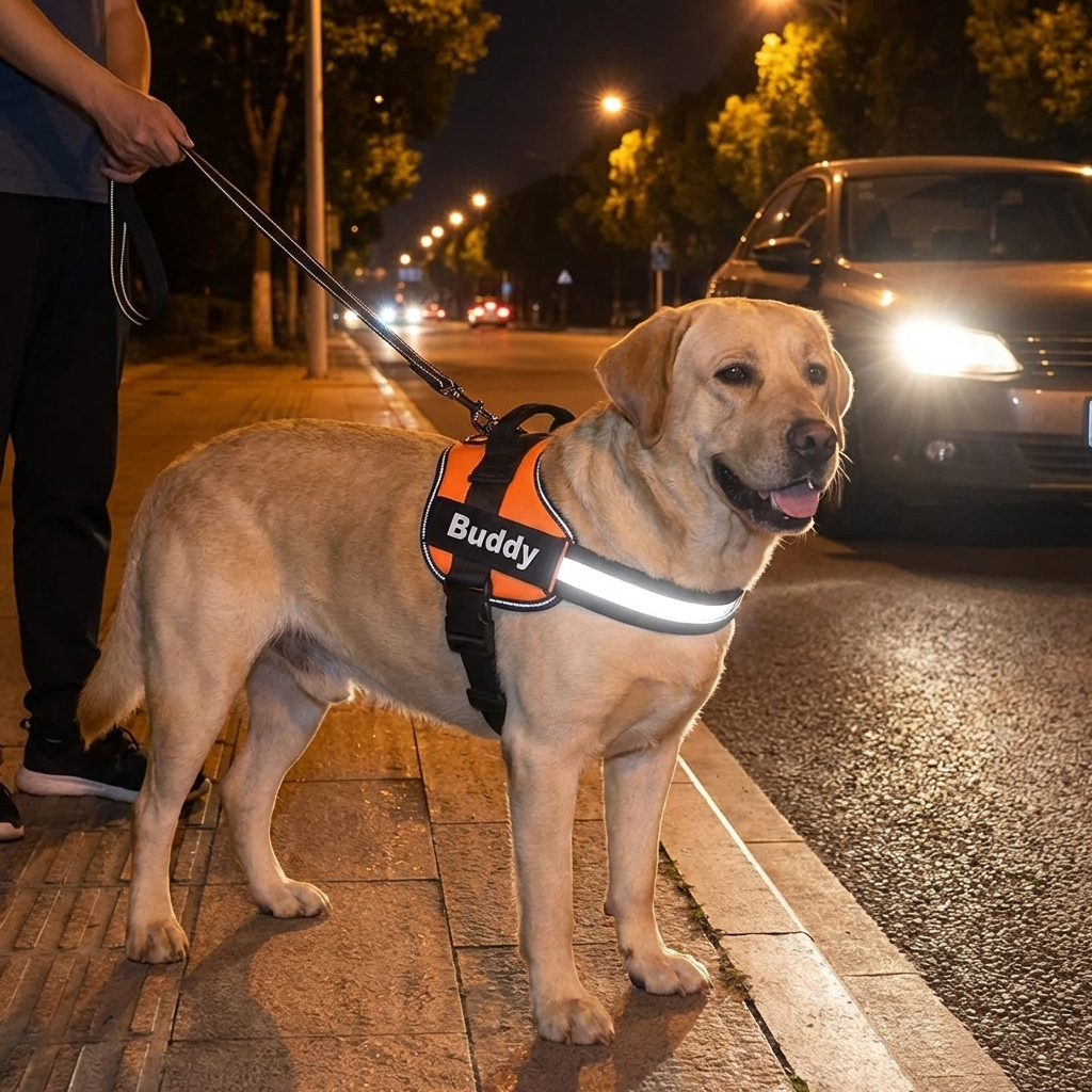 TruePet Reflektierendes Hundegeschirr | Anti-Zug Brustgeschirr | Gepolstert | Nacht-Sichtbarkeit | S-XL