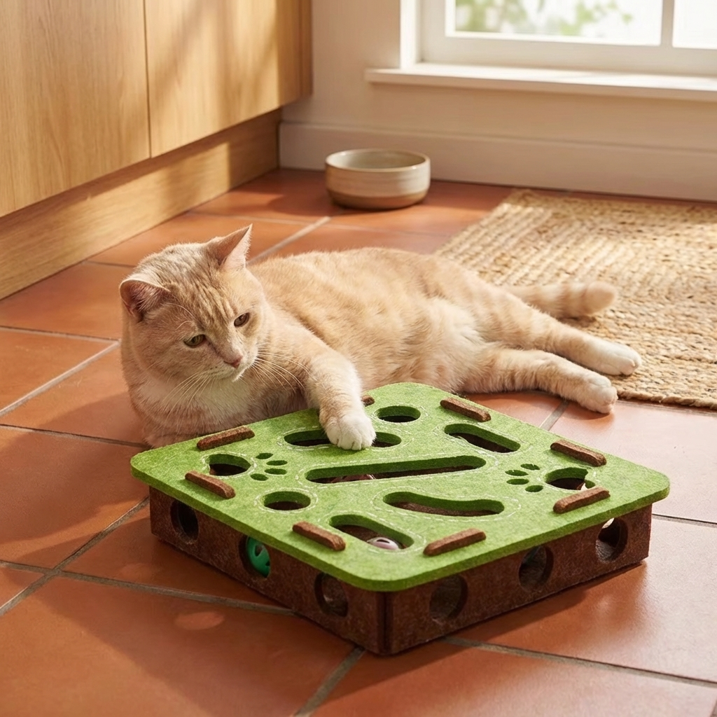 TruePet Intelligenzspielzeug Katze | Futter-Puzzle mit 3 Leveln | Beschäftigung | Antischlingnapf