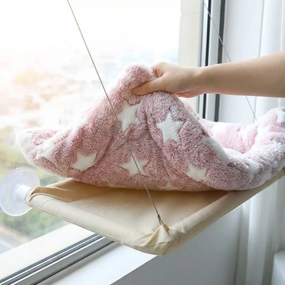 TruePet Katzenbett Fenster | Saugnapf Hängematte | Bis 15 kg | Platzsparend | Sonnenplatz