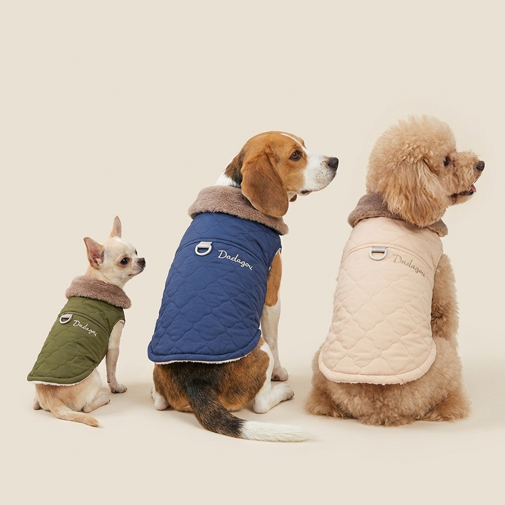 TruePet Winterjacke für Hunde | Fleece-Gefüttert | Wasserdichte Außenschale | Kuscheliger Pelzkragen | D-Ring für Leine | 3 Farben | S-2XL