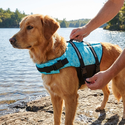 TruePet Hunde-Schwimmweste mit Rettungsgriff | Reflektierend | Verstellbar | XXS-XXL