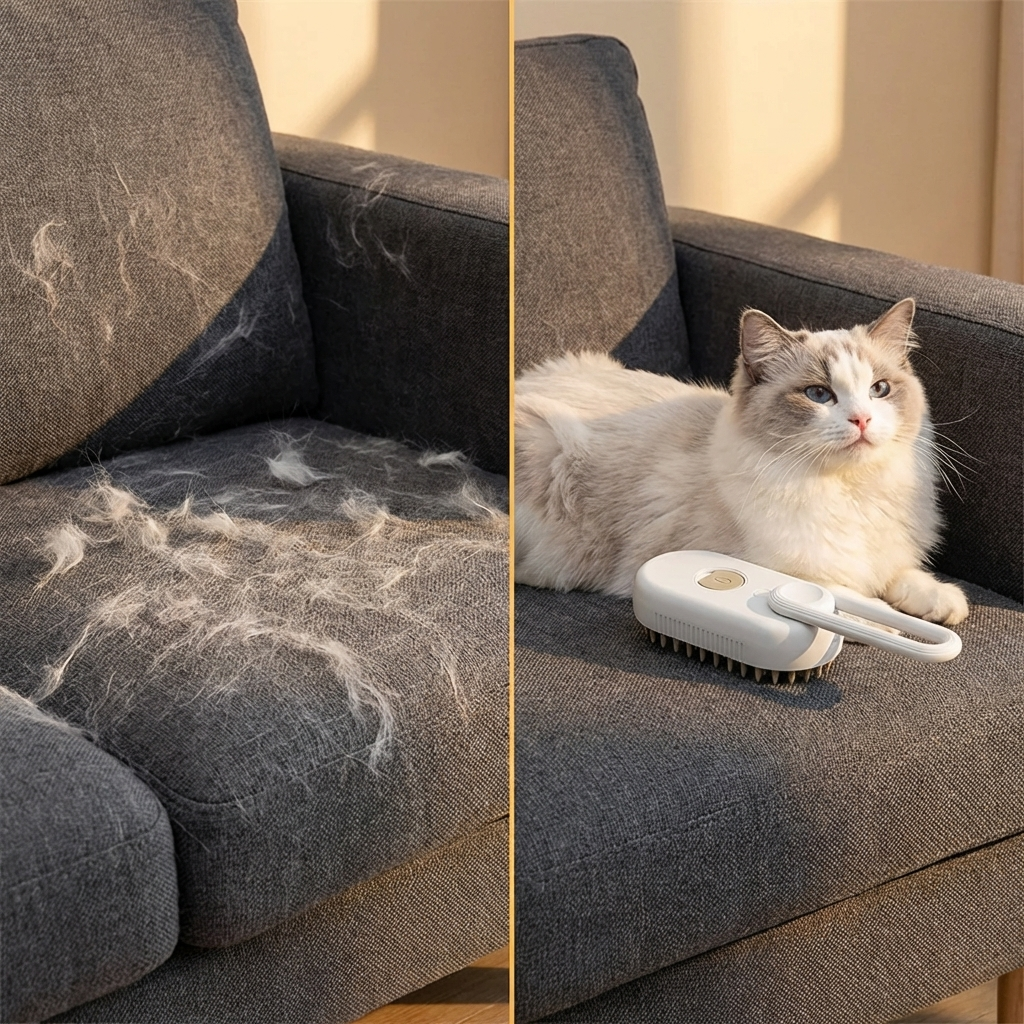 TruePet Dampfbürste für Hunde & Katzen | 3-in-1 Fellpflege mit Dampf, Massage & Reinigung | 84 Silikonborsten | USB Aufladbar
