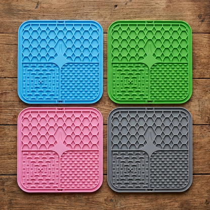 TruePet Schleckmatte Saugnapf | Anti-Stress Leckmatte für Hunde | Silikon Slow Feeder | Beschäftigung beim Baden
