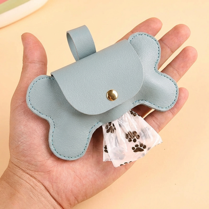 TruePet Premium Kotbeutelspender | PU-Leder mit Leinenclip