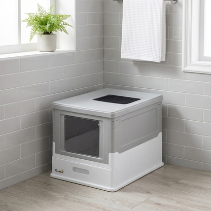 TruePet Katzentoilette mit Haube | Geschlossenes Katzenklo XXL | Aktivkohlefilter | Spritzschutz