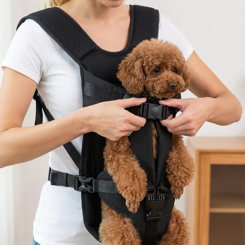 TruePet Hunderucksack | Gepolsterter Front-Tragerucksack | Freihändig | Atmungsaktives Nylon | 4 Größen S-XL
