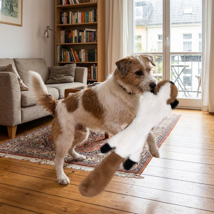 TruePet Plüsch Quietschtier | 45cm Quietschspielzeug ohne Füllung | Jagdinstinkt-Spielzeug für Hunde | Keine Sauerei