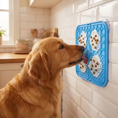 TruePet Schleckmatte Saugnapf | Anti-Stress Leckmatte für Hunde | Silikon Slow Feeder | Beschäftigung beim Baden